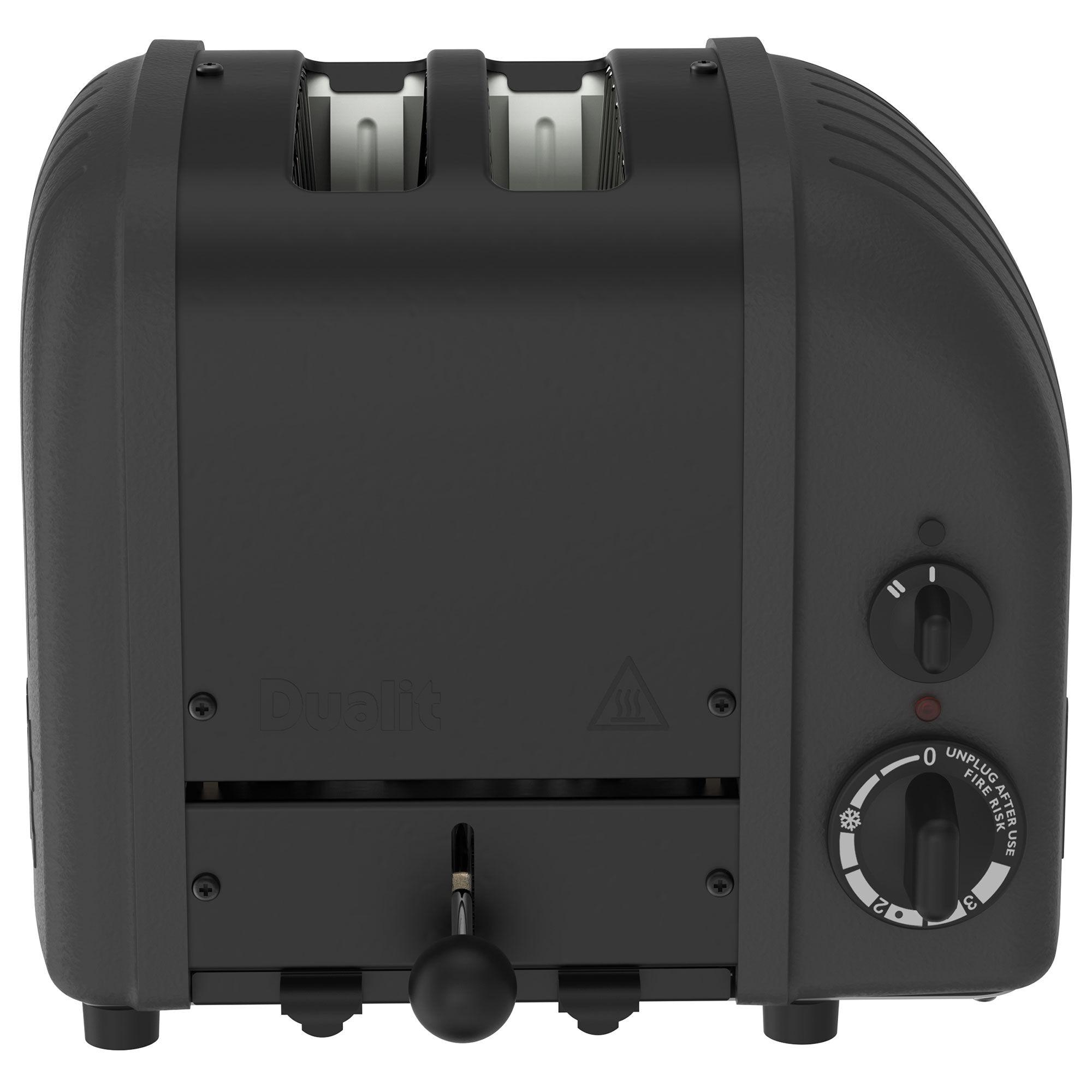 Mørk Dualit Classic Stealth brødrister med to spor
