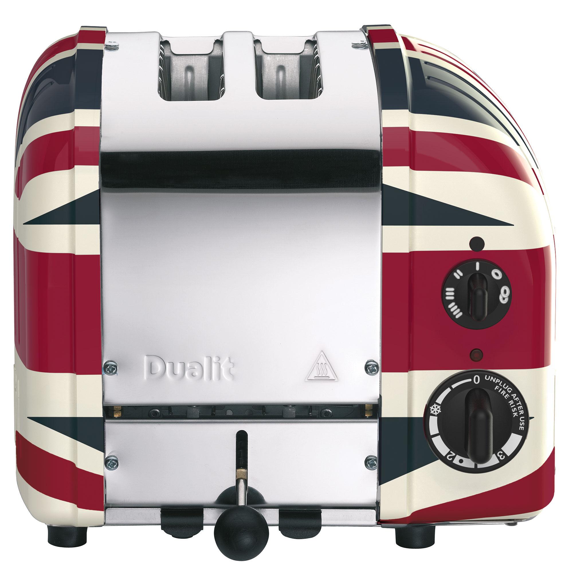 Nummerert Dualit Classic brødrister med Union Jack-motiv og to spor