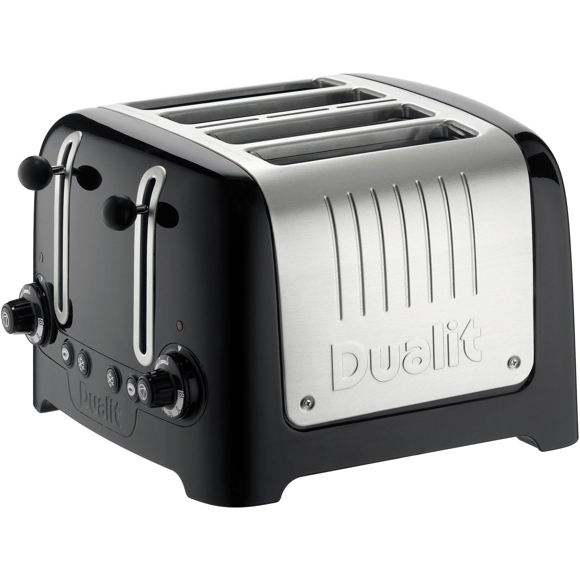 Svart Dualit Lite med fire separate og ekstra brede ristespor