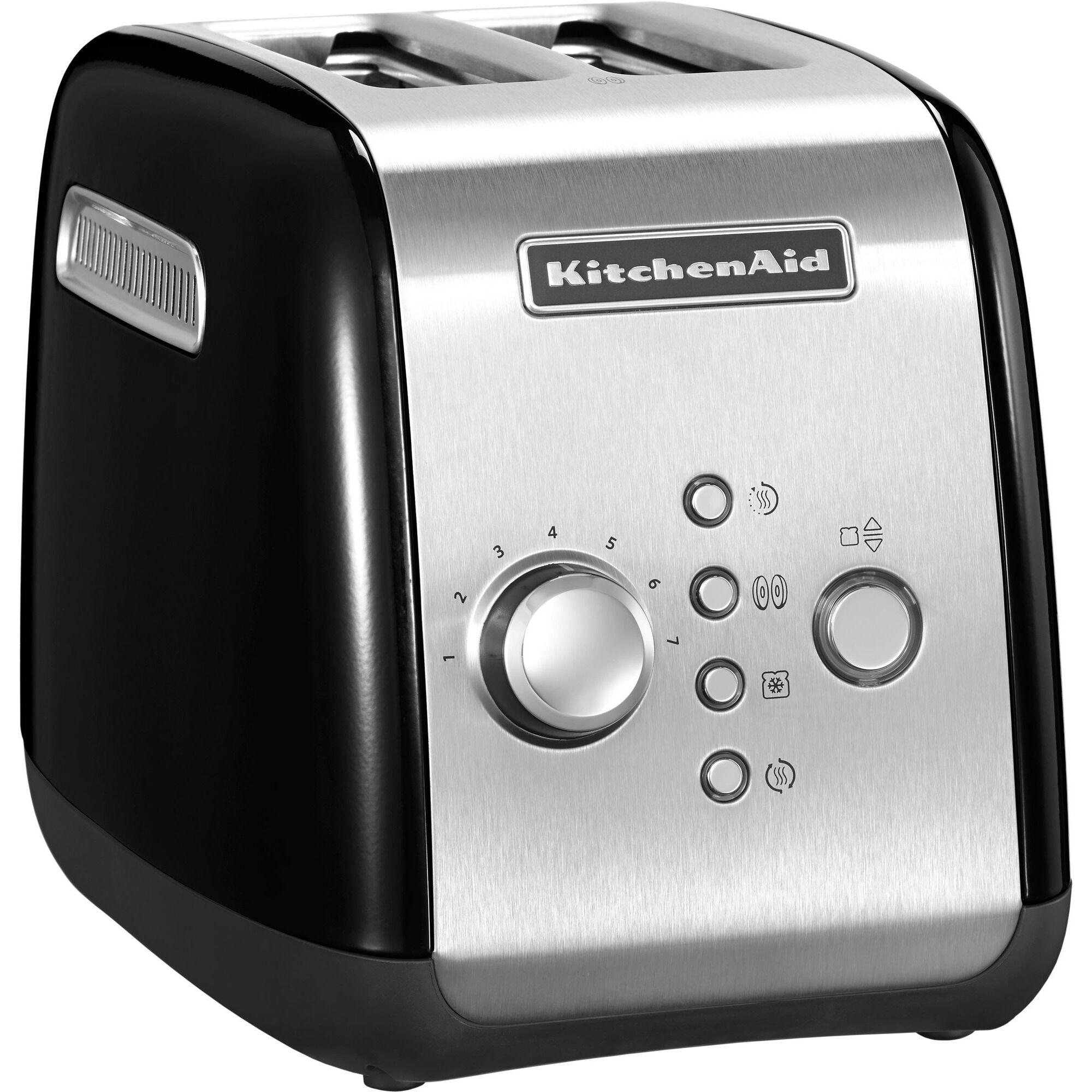 Svart KitchenAid 5KMT221 brødrister med motorisert løft for to skiver
