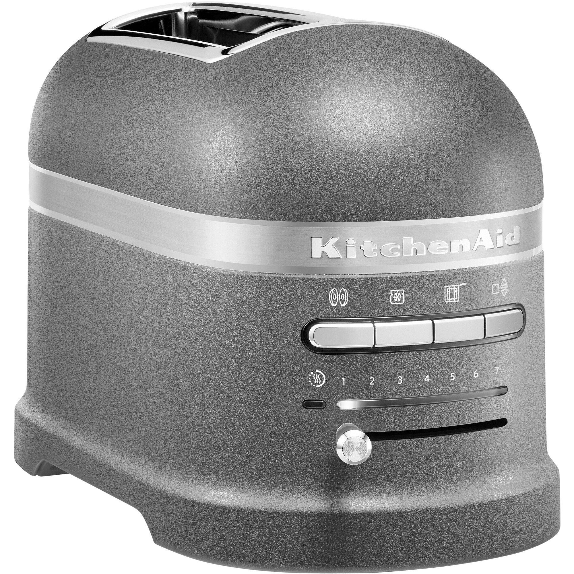 Grå KitchenAid Artisan 5KMT2204 brødrister med to brede åpninger